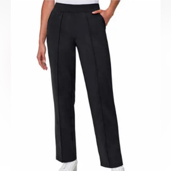 Mondetta Pants - Mondetta Size M Medium Ladies' Pintuck Straight Leg Pant Black Elastic Waistband